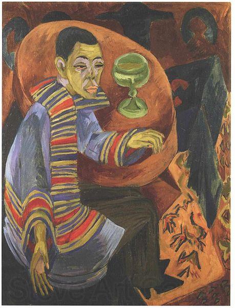 Ernst Ludwig Kirchner The drinker - selfportrait France oil painting art
